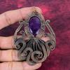 Star Amethyst Gemstone Pendant Copper Wire Wrapped Octopus Pendant Gifts For Mom