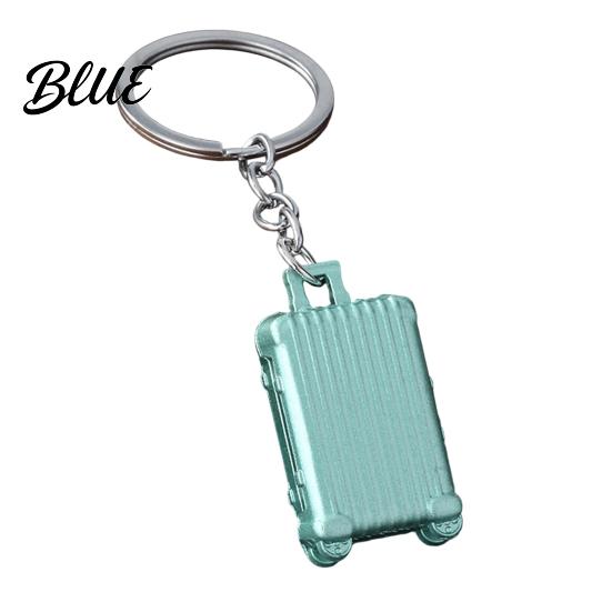 Cute Backpack Accessory Mini Suitcase Keychain Metal Luggage Bag Charm with Rolling Trolley Case Pendant Wheels Travel Themed Accessories Gift for