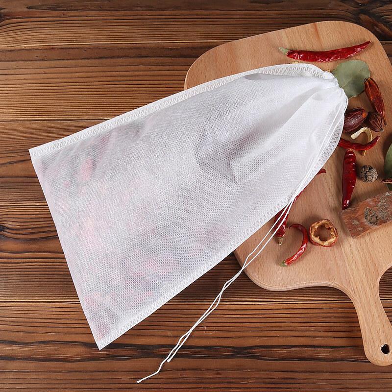 Disposable Non-Woven Drawstring Tea Bags & Herb Filter Pouches