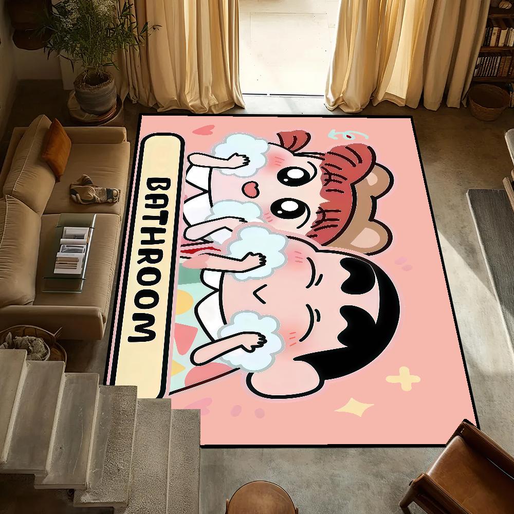 

Anti-Slip Cute C-chan Kitchen C-Crayon S-Shin Bedroom Tufted Rug cartoon Carpet time funny bath Living Room Entrance Decoration 40cm x 60cm
