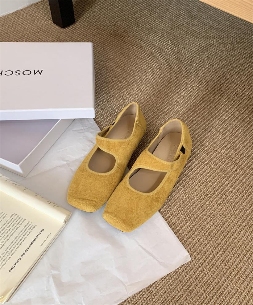 Super Soft One-word Height-increasing Single Shoes Mary Shoes Women's Shoes One-pedal Versatile Platform Ballet Shoes