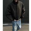 Herren Herbst Baseballjacke Fliegerjacke Stehkragen Dicke Bomberjacke Herren Freizeit Reißverschluss Kurze Jacke