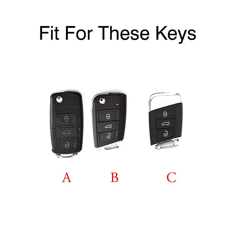 Zinc Alloy Car Key Case Tpu Cover For Vw Volkwagen Polo Bora Tiguan Passat Golf 6 Lavida Scirocco Protect Shell Accessories