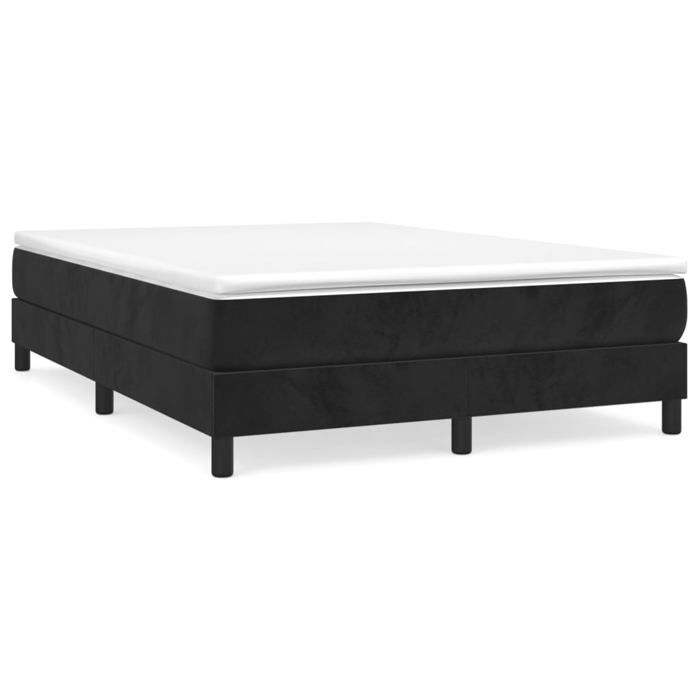 Maison Exclusive - Sommier à lattes de lit avec matelas Noir 140x200 cm Velours