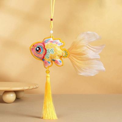Goldfish New Year Koi Fish Decoration Good Fortune Tassel Chinese Traditional Pendant Best Wishes Hanfu Decoration