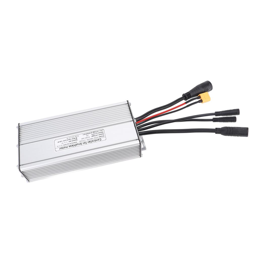 Sine Wave Controller 30A Aluminum Alloy Rain Proof Electric Bike Motor Speed Controller with 5 In 1 Cable for 36V 48V 1000W Motor
