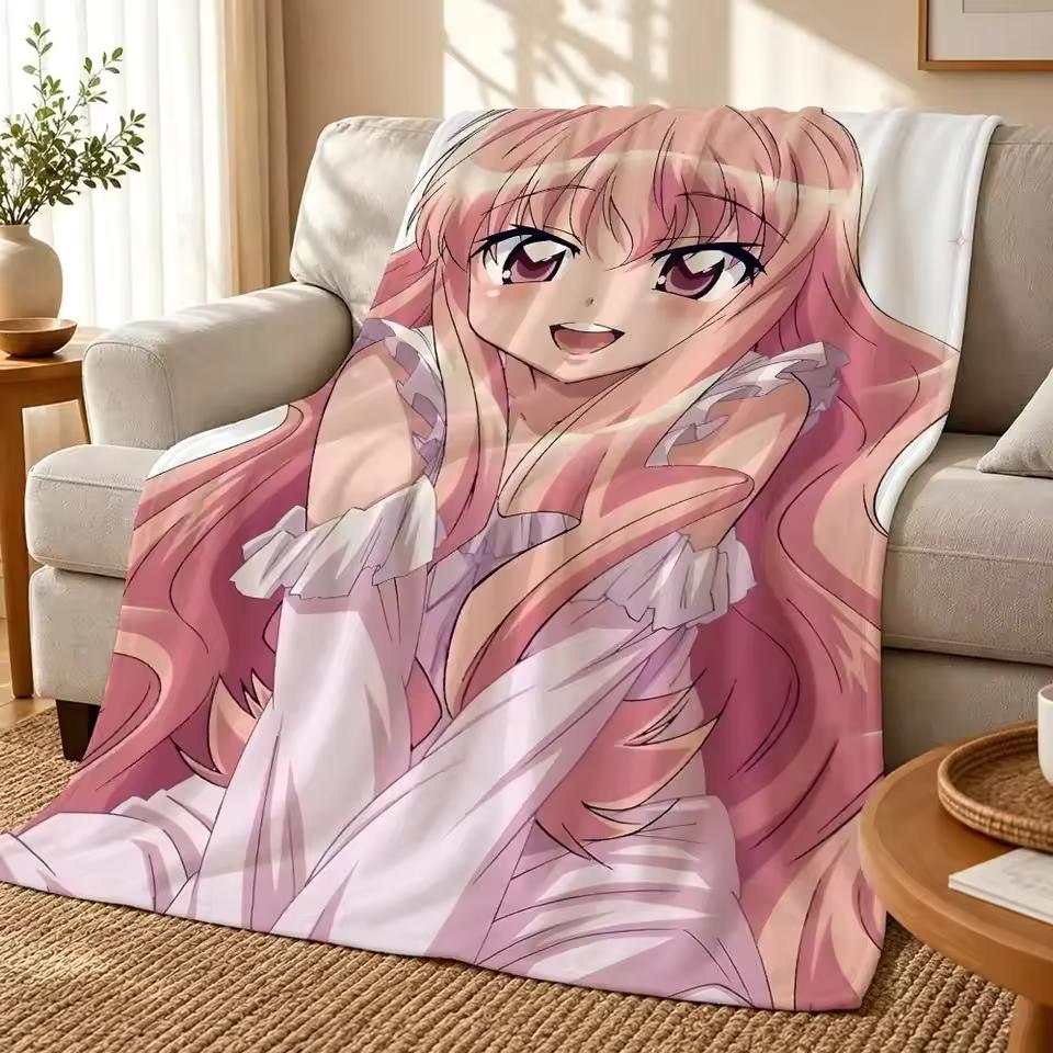 Zero No Tsukaima Throw 240g Flannel Blanket, Suitable for Sofas, Beds, Offices, Exquisite Gift Blankets
