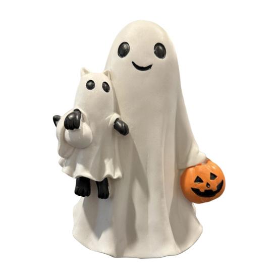 Halloween Ghost Statue Mini Resin Figurine Cute Funny Cartoon Design Spooky Statue Festival Party Decoration