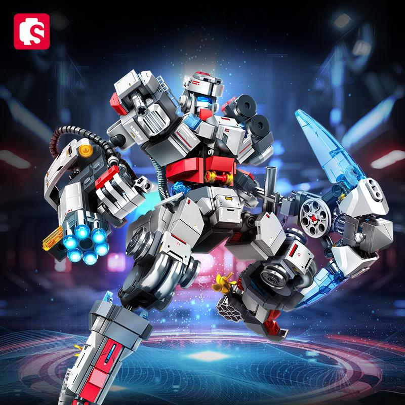SEMBO BLOCK Combined Transforming Mecha Robot Building Blocks Kits MOC  Build with Versatile Weapons Bricks Toys Boys  Birthdays