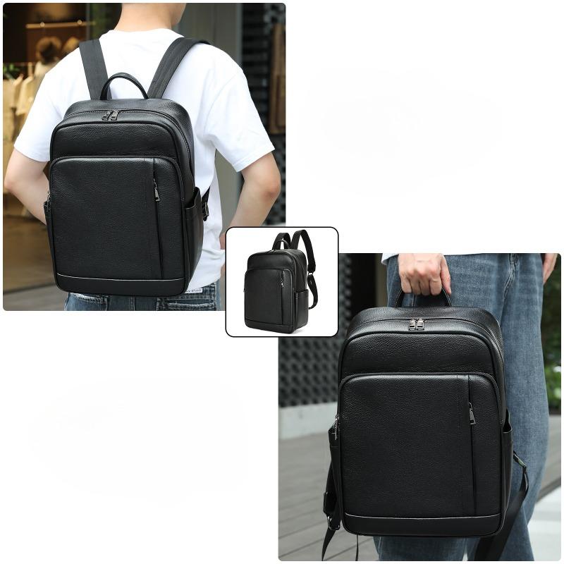 Men's Genuine Leather Backpack Computer Bag Backpack and Schoolbag