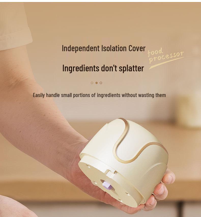 Compact Wireless Electric Garlic and Meat Grinder - Baby Food Maker & Multifunctional Food Processor