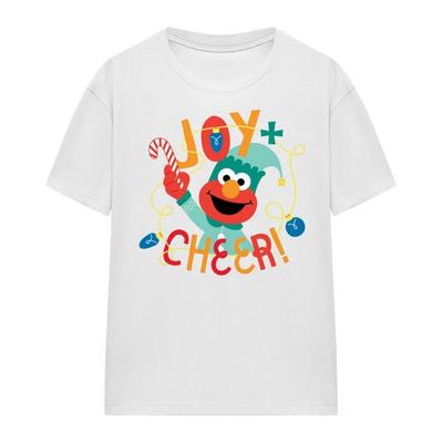 Womens/Ladies Joy And Cheer With Elmo Christmas T-Shirt