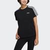 Adidas Neo Contrast Three-Stripes Sports Round Neck Fitted Short Sleeve T-Shirt Women Tops Black H65454