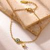 Minimalist Gold Color Evil Eye Bracelet With Star Pendant For Women Waterproof Stainless Steel Chain Hand Jewelry Summer Gifts