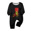 Christmas Print Crewneck Top and Jogger Pants Set Two Piece Holiday Casual Outfit