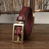 Thin Belt for Women Fashion Retro Trend Decorative Leather Thickened Pure Cowhide Jeans Belt for Women