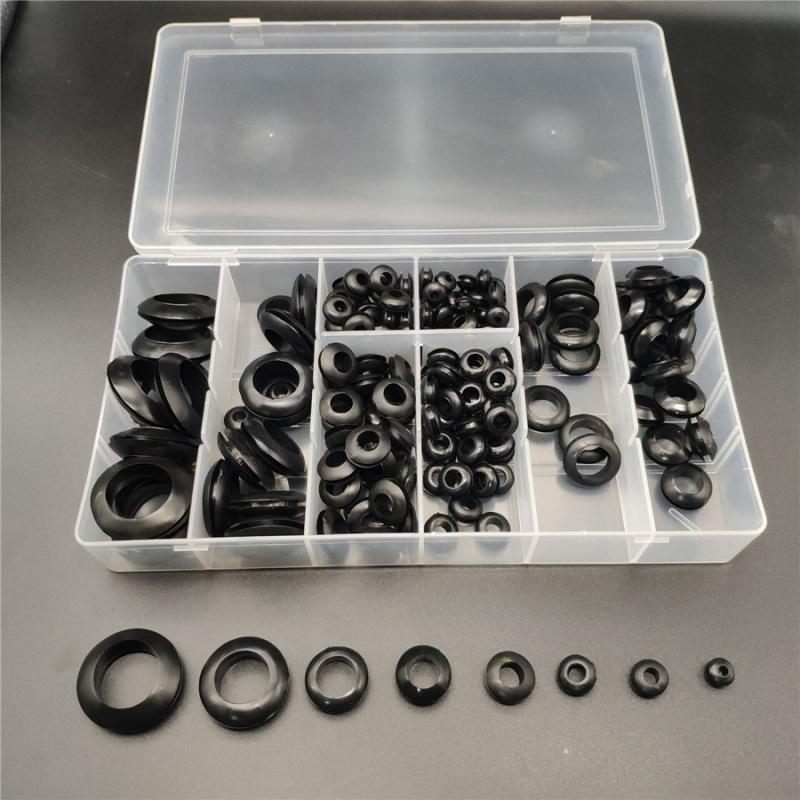 200 Pcs Car Rubber Grommet Electrical Wire Gasket Assortment Set + Storage Case