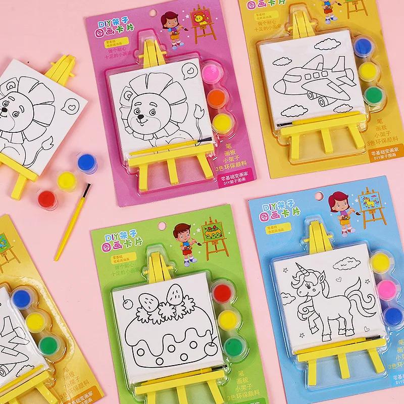 

10 Packs Cartoon DIY Oil Painting Frame Art Graffiti Educational Toy for Kids Birthday Party Favors Kindergarten Rewards Pinata