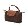 Longchamp Le Pliage Original Series Krátká rukojeť Látka Kůže Taška knedlík Kosmetická taška Tote Dámské tašky Hnědá 34175089P81