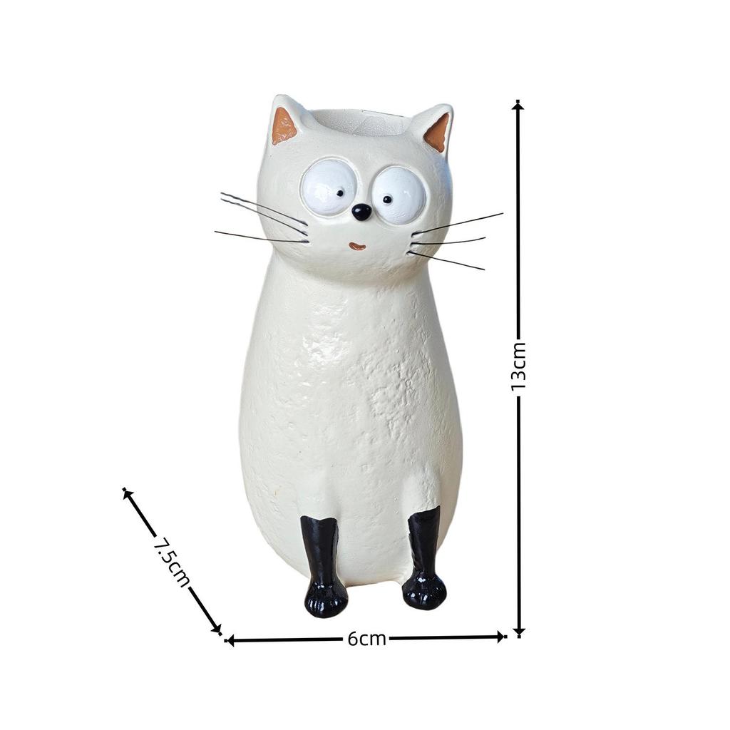 Cross-Border Creative Cat Flower Vase: Fun Eccentric Resin Ornament for Living Room Desktop.