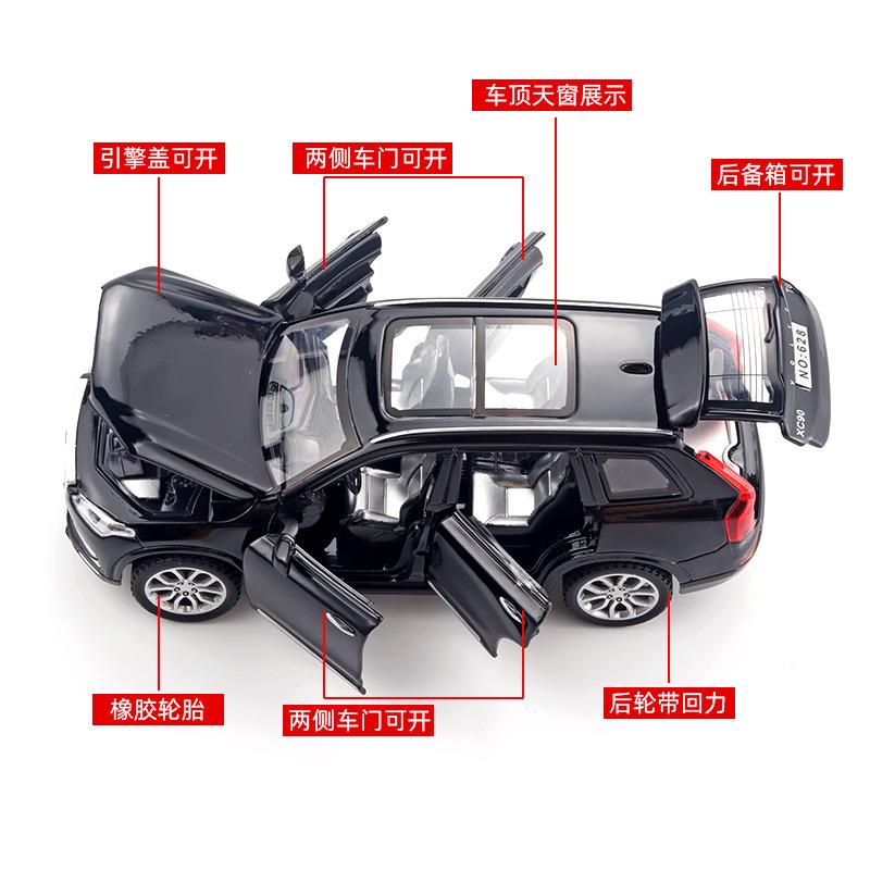 1:32 Volvo XC90 Alloy Car Model Light Music Back Force 6 Door Opening Simulation Car Model