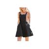 FILA Solid Color Loose Waist Drawstring Fashion Casual Sleeveless Dress Women dresses Black F11W229312F-BK