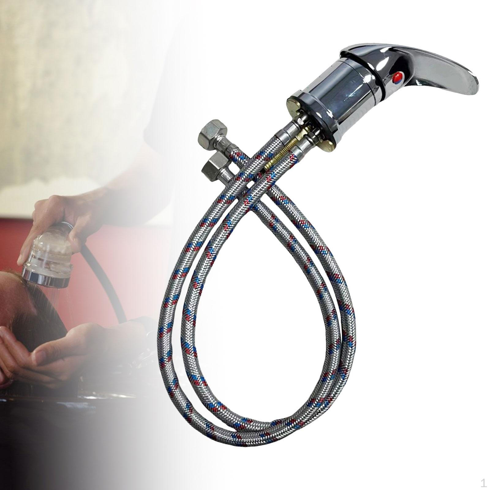 

Shampoo Bowl Faucet Cold Mixer with Hose Salon Water Easy Installation for Home SPA Rinse