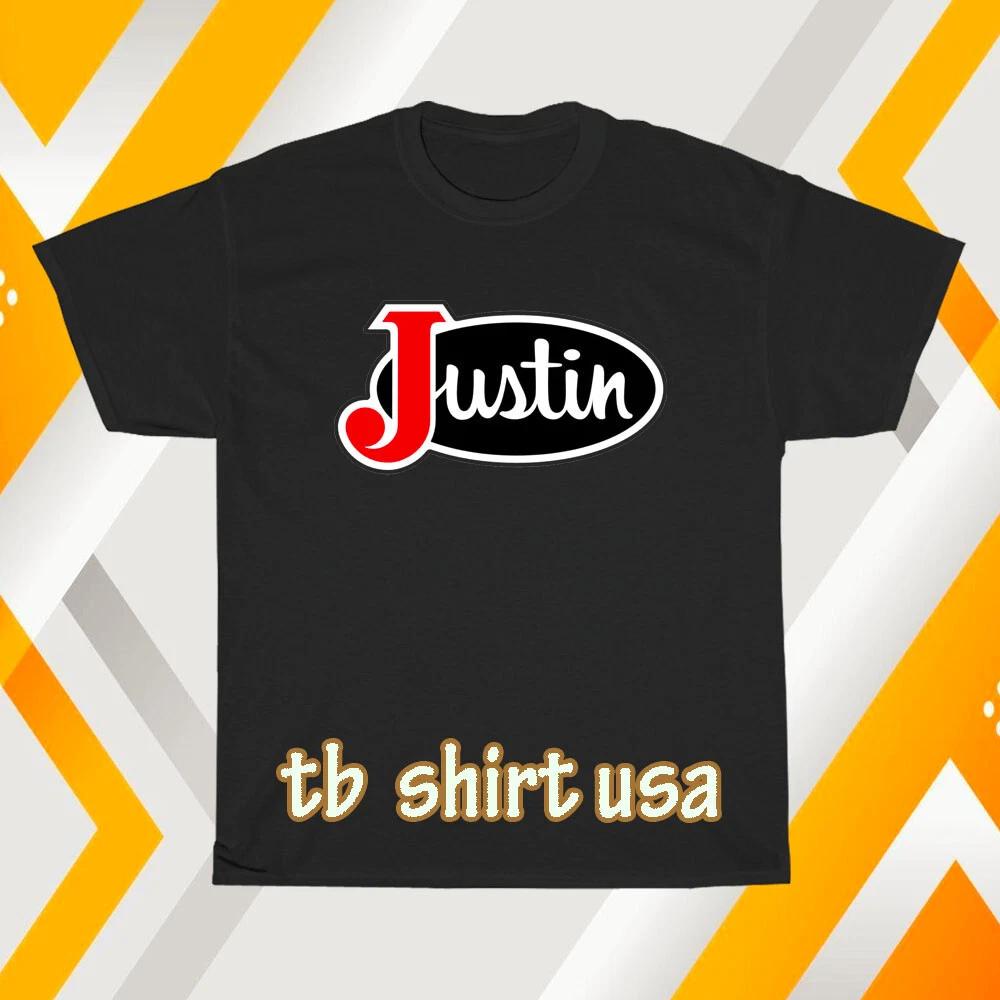 Neues JUSTIN BOOTS Logo Unisex T-Shirt Lustig Größe S bis 5XL
