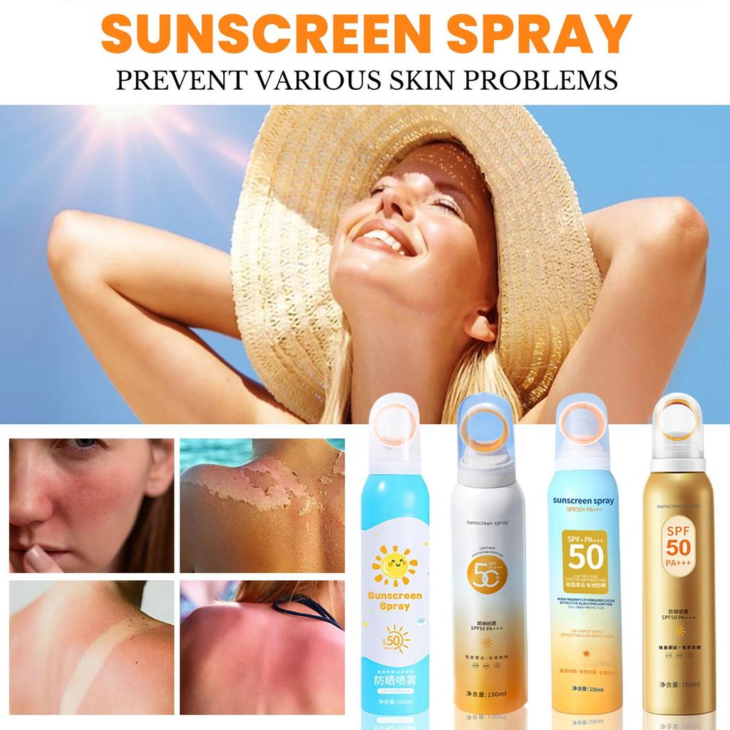 Sunscreen Spray Anti-UV Small Aperture Whitening Concealer Sunscreen Waterproof Anti-Sweat Full Body Sunscreen 150ml