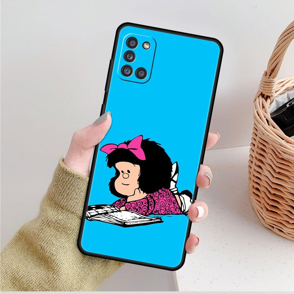 Phone Coque Mafalda Girl For Samsung Galaxy A51 A71 A31 A41 A72 A52 A12 A21s A02s A32 4G A33 A22 A53 A52s 5G A13 A23 Cover