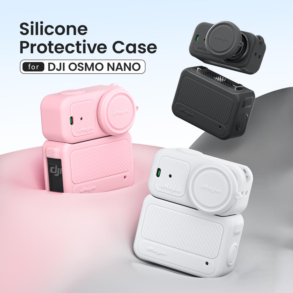 AMAGISN Para Câmera de Ação DJI Osmo Nano Capa de Silicone à Prova de Choque Cobertura Protetora Anti-Arranhão