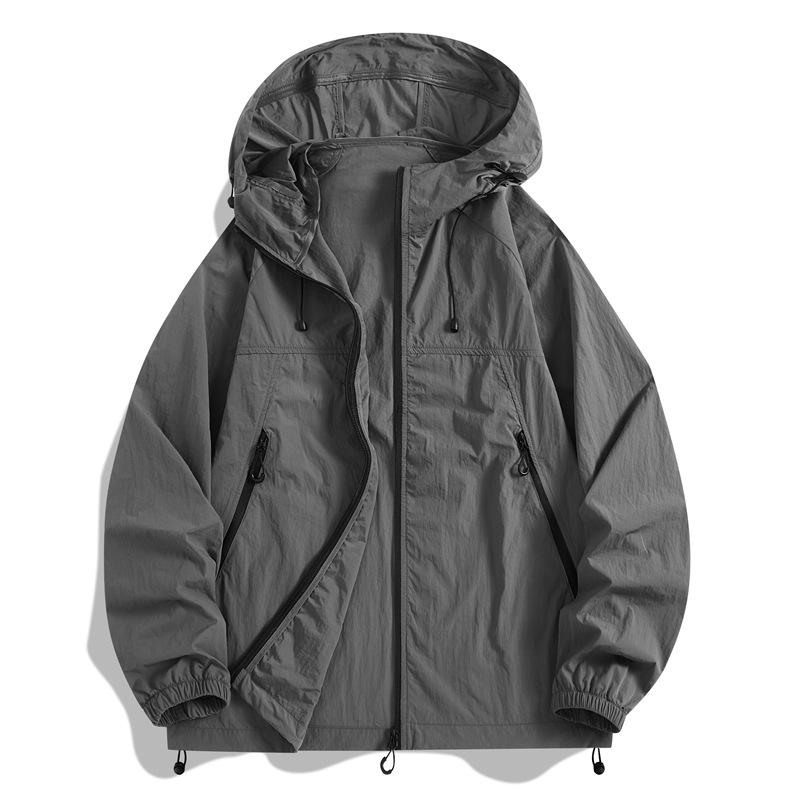 Sunscreen clothing Men's summer hooded sunscreen clothing Sports jacket Breathable outdoor jacket Summer fishing sunscreen clothing