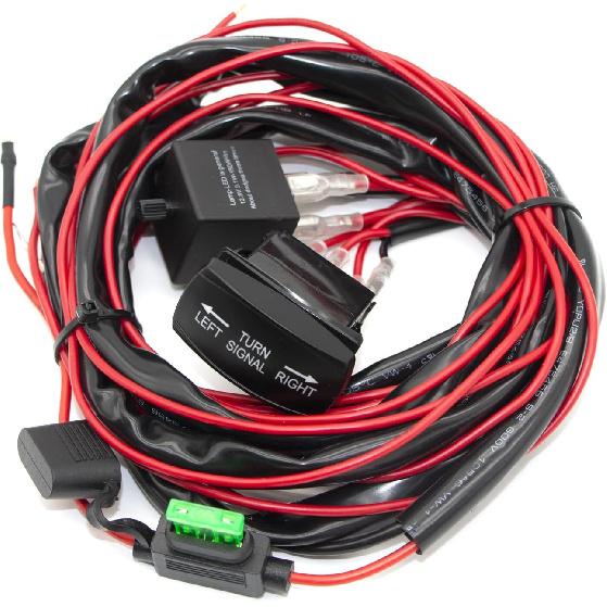Universal ATV UTV Rocker Switch Turn Signals Street Legal Kit Side by Side Turn Signal Light Flasher Relay Wire Harness for Polaris RZR Ranger Turbo