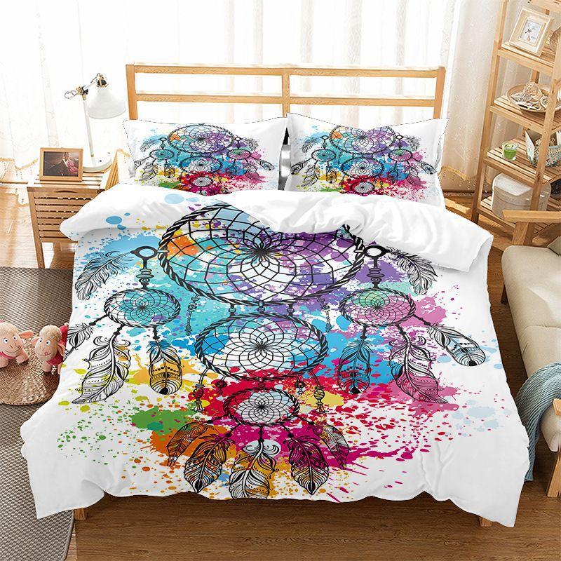 Dream Catcher Printing 3D Digital Printing Three-Piece Set Quilt Cover Pillowcase Bedding