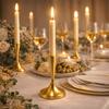 2PCS Vintage Style Candlestick Holders Metal Construction Durable Short Candle Holders Decorative Candle Stick Holders