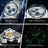 OLEVS 6756 Original Automatic Mechanical Watches Top Luxury Brand Stainless Steel Moon Phase Calendar Luxury Business Man Watch