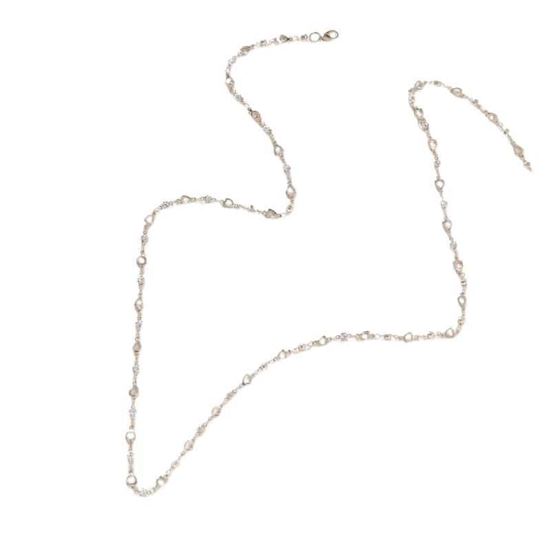 Colorful Crystal Necklace Rhinestones Long Y-Shaped Neckchain Bohemian Clavicle Chain Fashion Accessory for Women