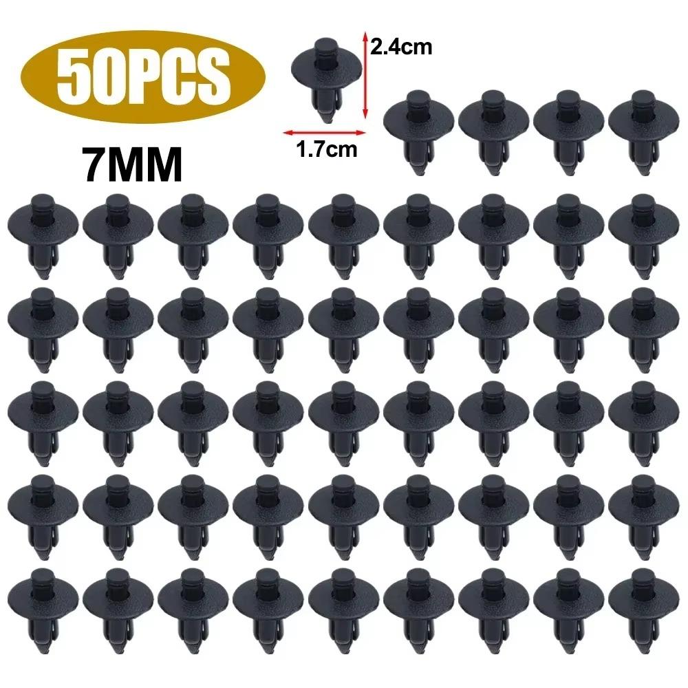 Car Hole Plastic Rivets Fastener Push Clip Black Auto Vehicle Door Trim Panel Retainer Fastener Clip Car Accessory 6mm/7mm/8mm