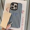 Blue Striped English Slogan Pattern Phone Case For iPhone 17 Pro Max 16 15 14 13 12 11 XS Max X XR 7 8 Plus 16E 17E 17 Air Cover