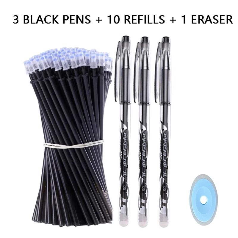 05mm Erasable Gel Pen Collection Black Blue Red Pen and Ink Refill Rod Kawaii Pens Washable Handle School Office Supplies Stationery