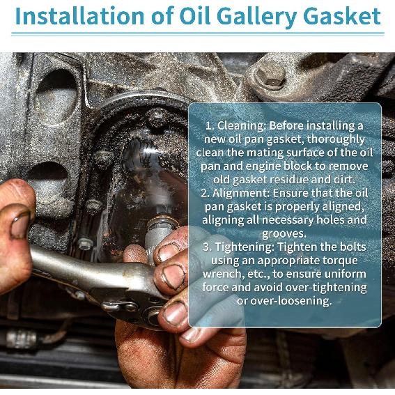 Oil Gallery Gasket Set Fit for Nissan 350Z 2007-2009 3.5L V6 Engine Oil Pan Gasket Seal Fit for for Infiniti G35 2007-2008 3.5L V6 Replace