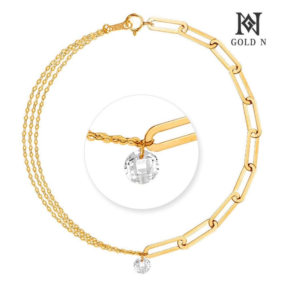 Gold N 14K Shine the Half Clip Chain Bracelet Yg