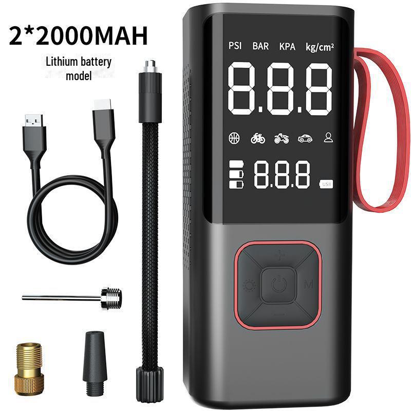 Wireless Portable Air Pump & Power Bank for Cars, Bikes & Tires