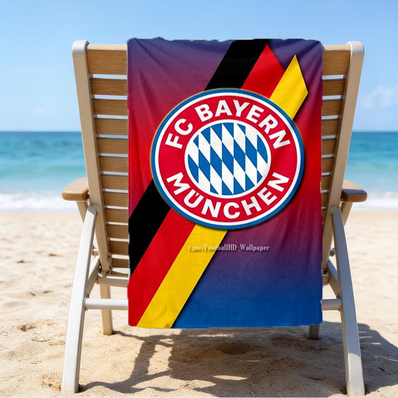 Asciugamano da Spiaggia Stampato Football Club Monaco, Microfibra Super Morbida, Regalo Perfetto Compleanno, per Piscina, Spiaggia, Viaggio, per famiglia e amici