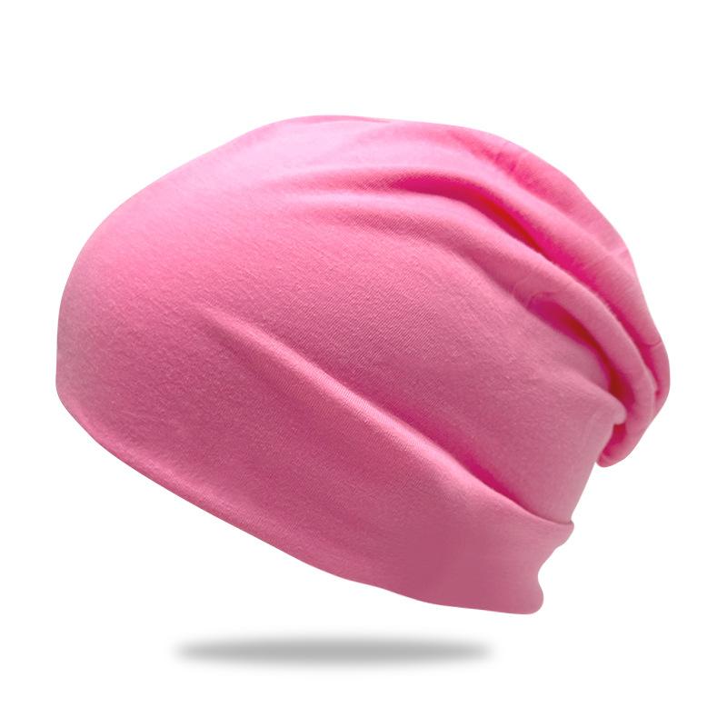 

2025 new baotou hat solid color stacking hat popular double-layer pullover hat thin confinement knitted hat M（56-58cm） кавун червоний колір