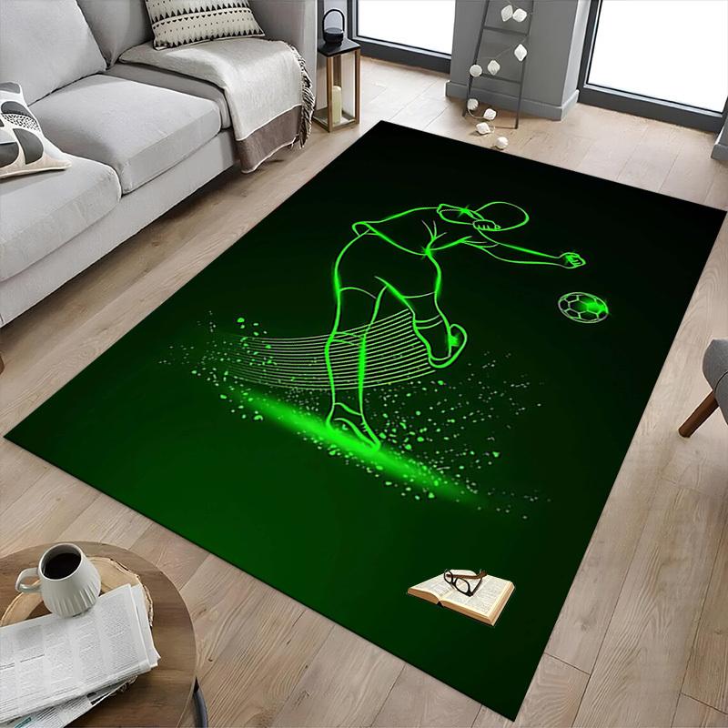 1PC Soccer Player Extra Large Non Slip Floor Carpet, Office, Family, Bedroom, Studio Large Area Rug Indoor Rugs, , Vibrant Colors