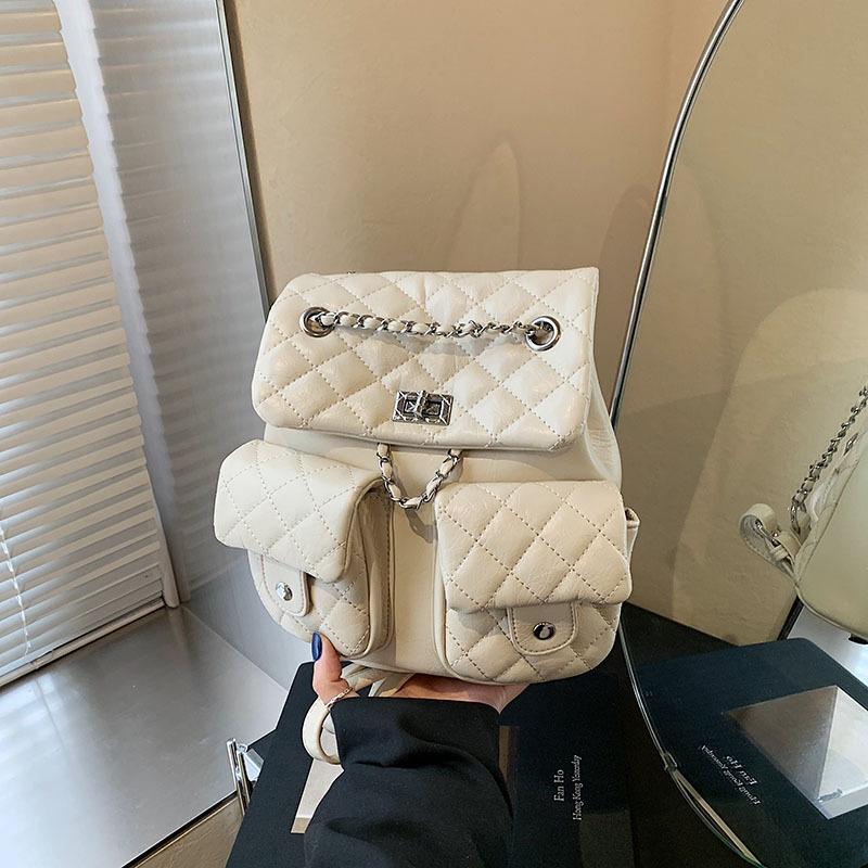 

Rhombus chain bag women s new niche design women s backpack light fashion small backpack