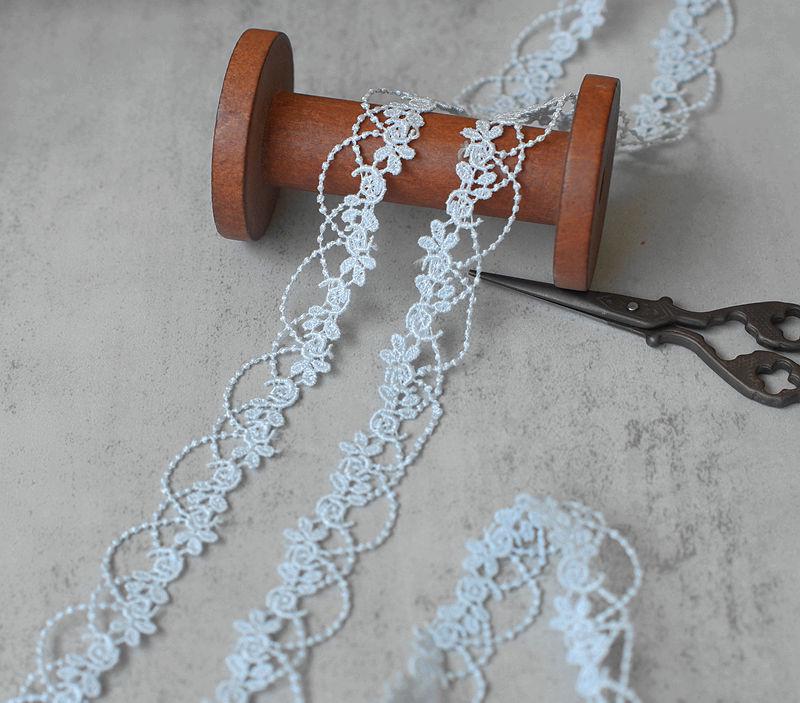 Colorful 2cm Floral Polyester Lace Trim for DIY Clothing Accessories