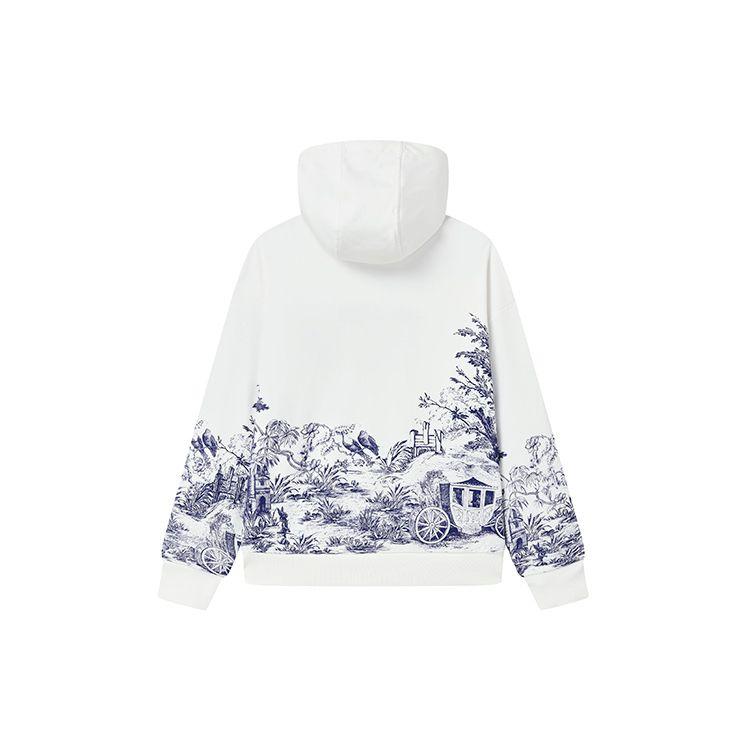 Fila Loose Comfortable Casual Sketch Pattern Logo Knitted Hoodie Women Hoodies F11W238202F-ZA