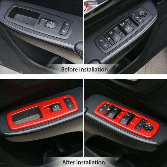Car Window Lift Trim Switch Panel Accessories Trim for Dodge Charger 2011-20 Red
